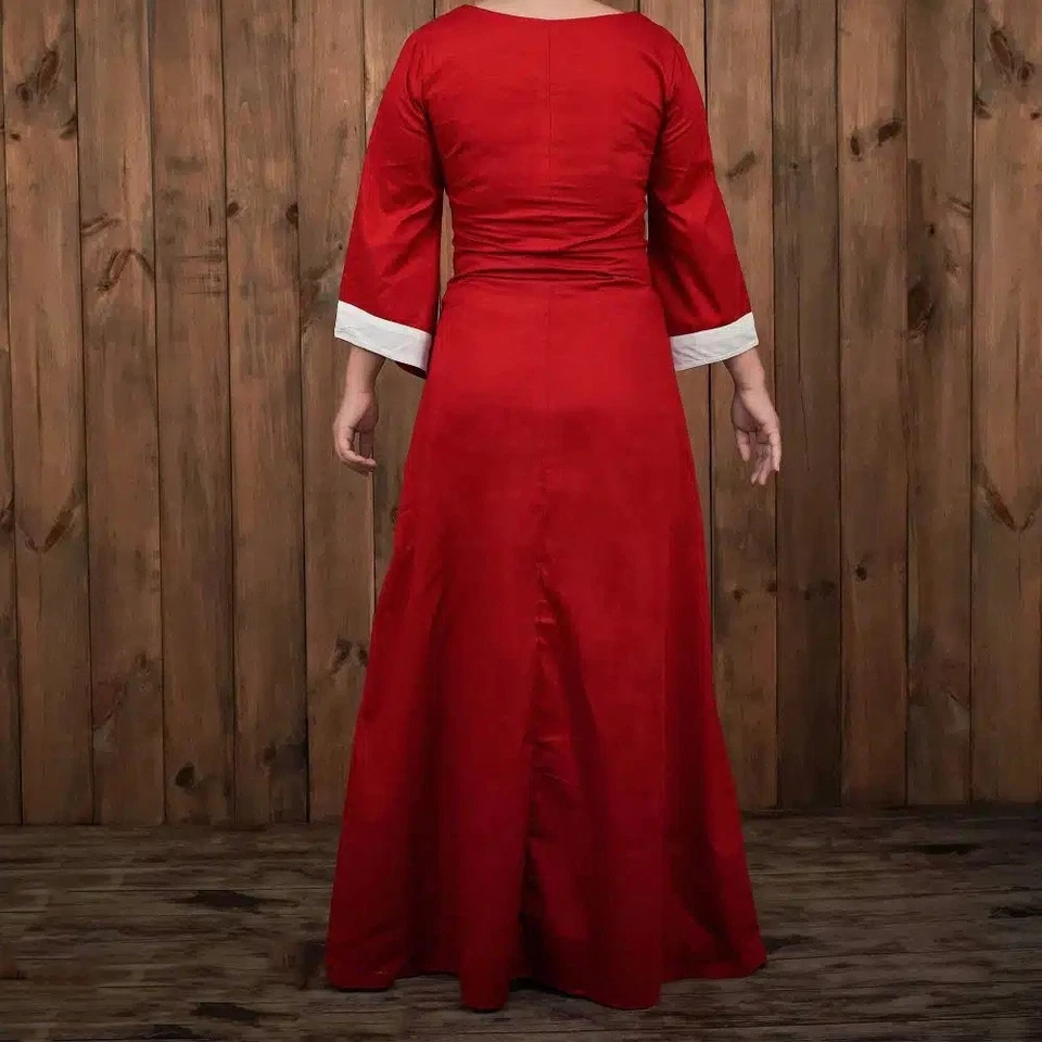Medieval Princess Light Cotton Dress – Red – Lord of Battles - Image 3 of 3