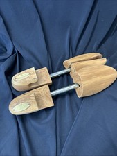 vintage Nordstrom cedar wood shoe trees featuring adjustable brass/metal
