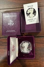 1986 United States American Eagle 1 ounce silver coin with box and COA