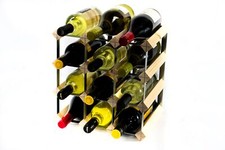 Cranville wine rack storage 12 bottle pine wood and metal assembled
