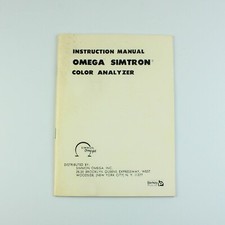 Omega Simtron Color Analyzer Instruction Manual