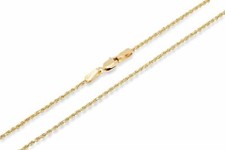 14k Solid Yellow Gold Rope Chain Necklace 1mm Men Women Size 18 inch