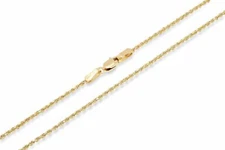 14k Solid Yellow Gold Rope Chain Necklace 1mm Men Women Size 20 inch
