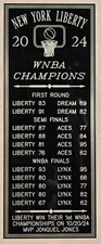 New York Liberty 2024 WNBA CHAMPIONS 4x10 engraved plate
