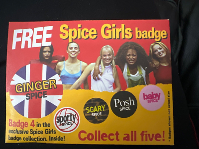 GINGER SPICE Girls BADGE Pin 90s BIG Magazine Geri Halliwell  display picture 3