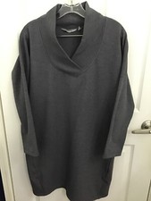 Athleta Women's Gray Front Zip Pockets L/S Pullover Top/Dress Large
