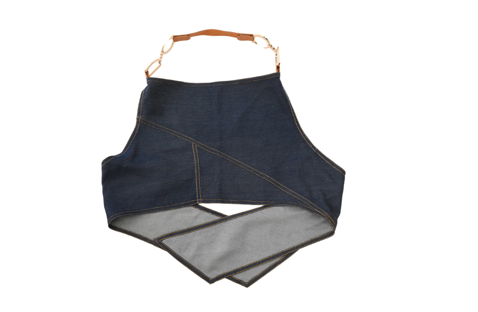 Christian Dior - Spring 2000 Runway Saddle Halter Denim Top.
