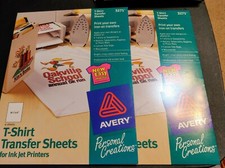 Avery T-Shirt Transfer Sheets For Ink Jet Printers 2 Pks 6 Sheets Each 3271 NEW