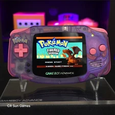 Gengar Purple Game Boy Advance GBA iPS LCD USB-C 1800 mAh Rechargeable Battery