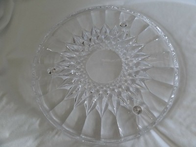 Runde Kuchenplatte aus Glas mit 3 Füße Tortenplatte Kuchenteller