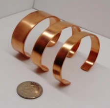 Pure Raw COPPER CUFF Bracelet Blanks 1/4" 3/8" 1/2" wide Smooth Plain Embellish