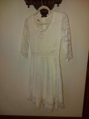 TWINK LADY GIRLS TEEN SUMMER DRESS SIZE S SMALL NICE CLASSY NEW WITH TAGS WHITE