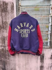 Vintage Rare Harvard Sports Club Wool Varsity Jacket Ivy League Size M Archive