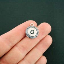 5 Letter O Alphabet Charms Antique Silver Tone - SC6856