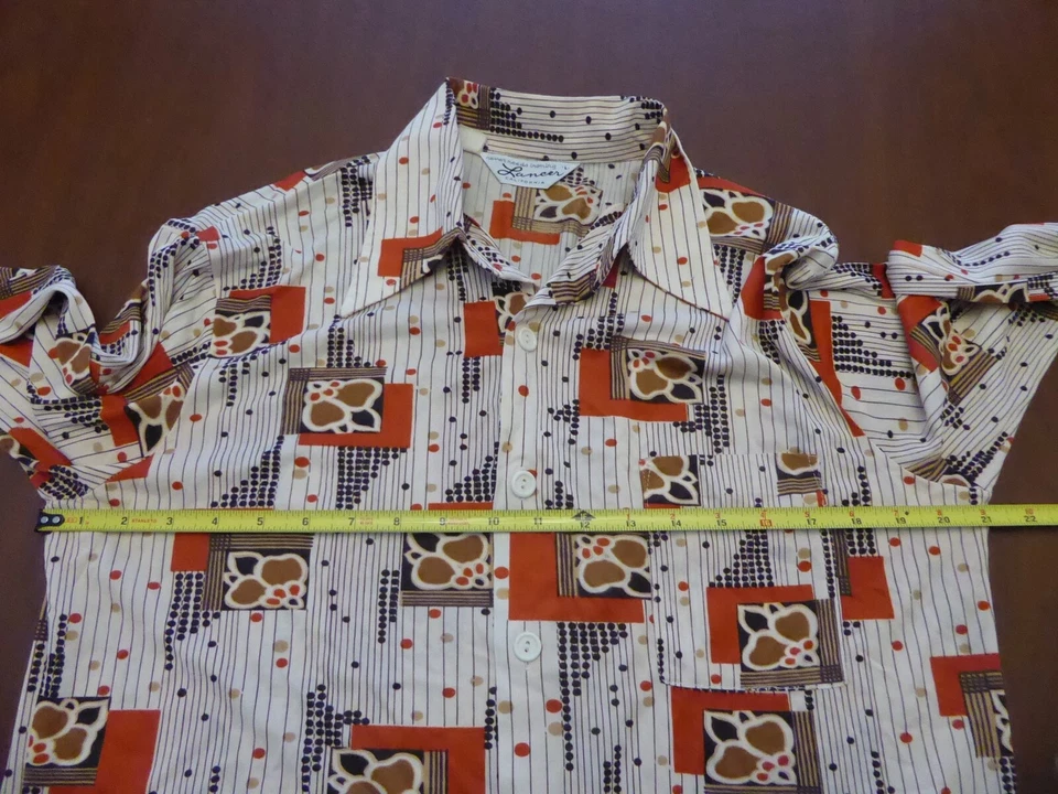 VTG 1970's Lancer California Poly Stitched LONG SLEEVE SHIRT Men's Large, EUC - Image 3 of 4