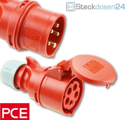 PCE CEE  Stecker Kupplung Wandsteckdose Steckdose Phasenwender Wanddose