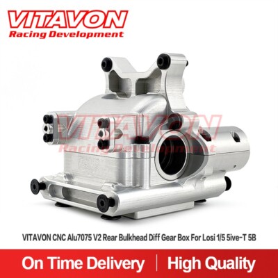 Vitavon CNC Alu7075 V2 Rear Bulkhead Diff Gear Box For Losi 1/5 5ive-T 5B