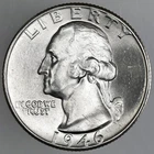 1946-D 25C WASHINGTON SILVER QUARTER "DENVER MINT" BU/UNC (250418-012)