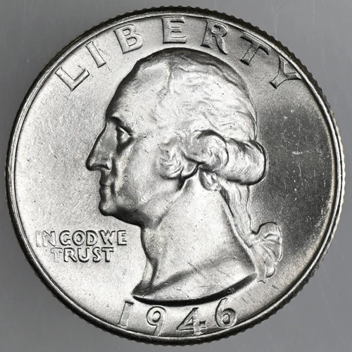 1946-D 25C WASHINGTON SILVER QUARTER "DENVER MINT" BU/UNC (250418-012)