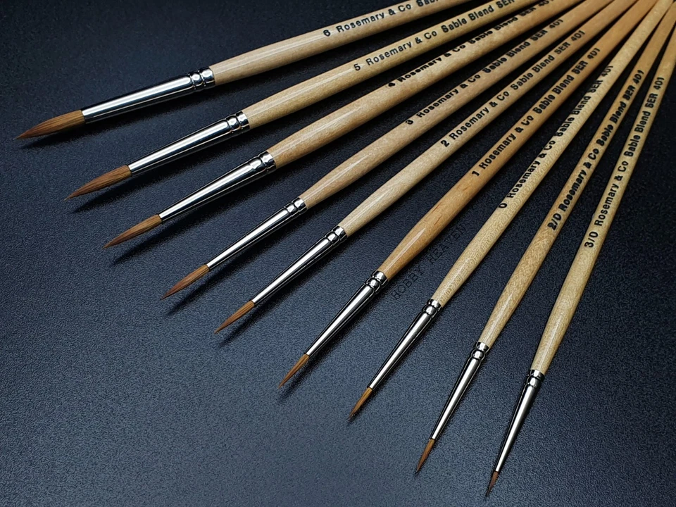 Rosemary & Co Series 401 Pointed Pure Sable Brushes Range Fast Shipping