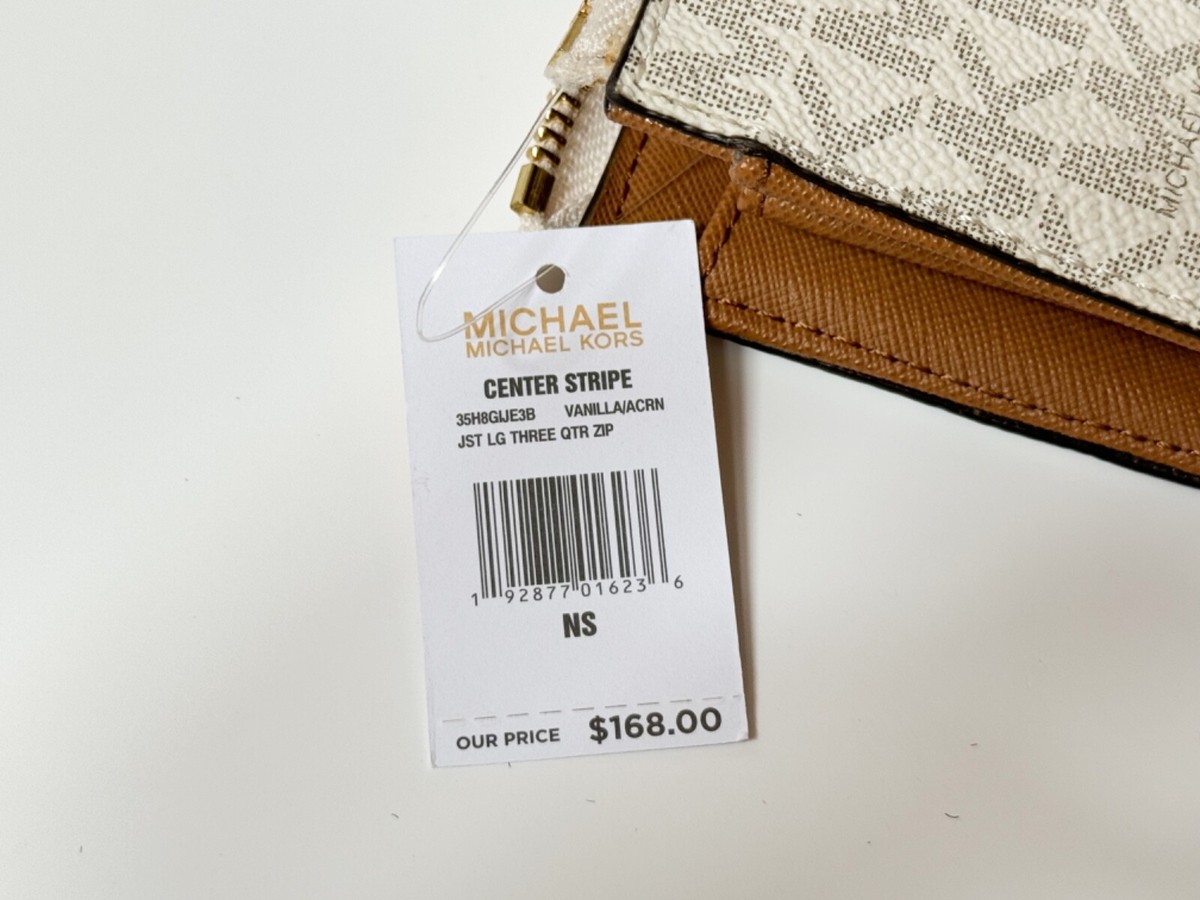 MICHAEL KORS JET SET TRAVEL LG THREE QUARTER ZIP LEATHER WALLET MK