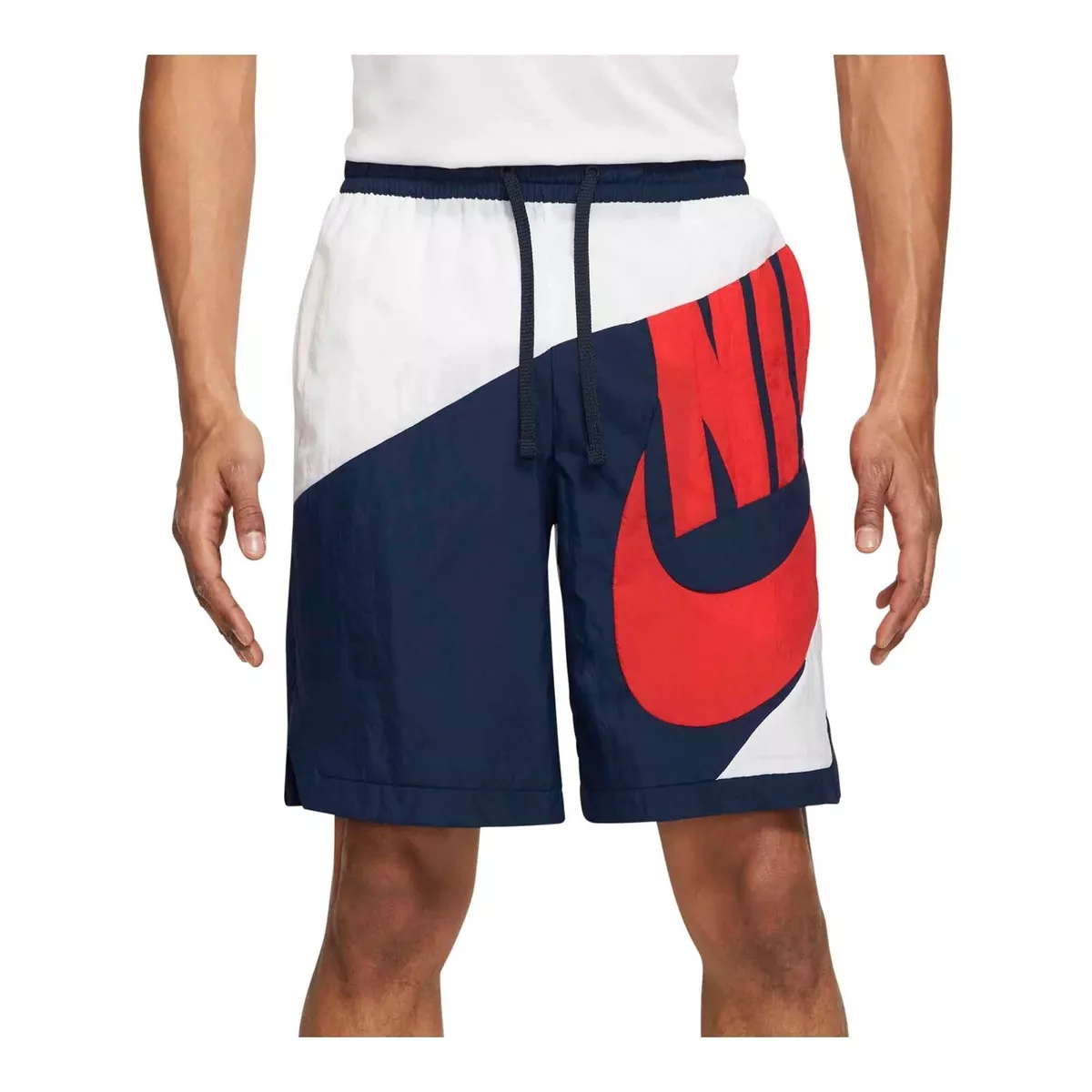 Nike Mens Throwback Futura Basketball Shorts Navy Red White CV1829