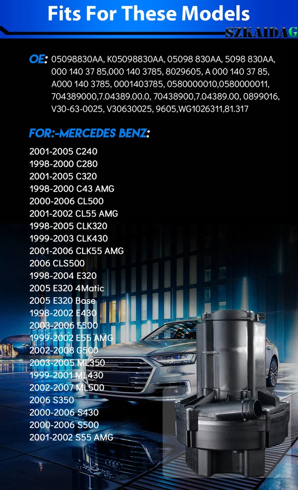 Bomba de inyección de aire secundaria bomba de smog para Mercedes-Benz CL500 S430 S500 2000-06 Foto 2 de 4