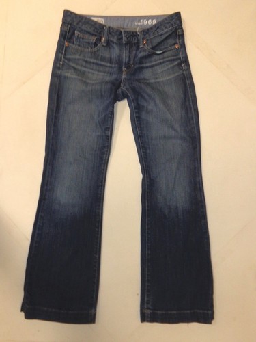 GAP 1969 Low Rise Long & Lean Stretch Boot Cut Med Rinse Jeans! 26/2 x 30 GUC! - Foto 2 di 4