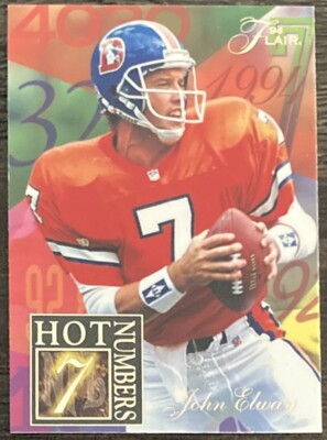 John Elway 1994 Flair Hot Numbers Insert #4 Broncos Stanford