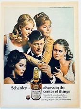 1960s Schenley Reserve Blended Whisky Vintage Printed Ad Large 14x11" Bar Decor
