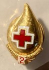 2 Gallon Blood Donor Token American Red Cross Gold Plated Vintage Lapel Pin — photo 1