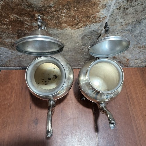 Vintage Birmingham Silver Co Silver Plate Large Serving Platter Coffee Teapots - Picture 6 of 22