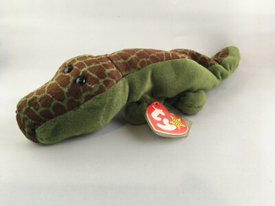 ALLY style 4032 Alligator - Ty Beanie Baby with Tag Errors  /Oddities