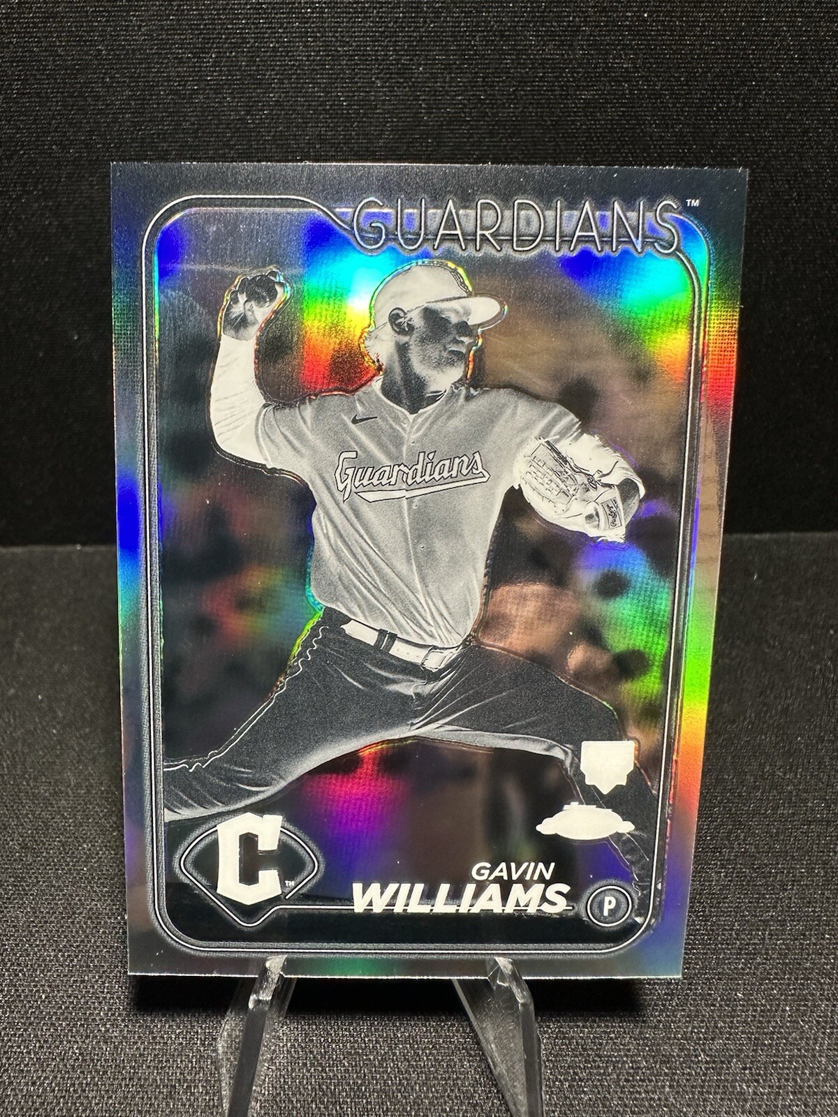 2024 Topps Chrome Gavin Williams RC Rookie Negative Refractor Guardians #15