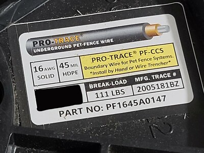 Pro Trace #16awg PF-CCS PE45 Solid Copper Clad Steel Pet Fence Wire Black /100ft