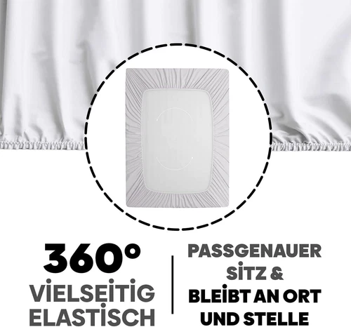 Spannbettlaken 100% Baumwolle Jersey Spannbetttuch Laken Bettlaken 160GSM DE - Bild 5 von 21