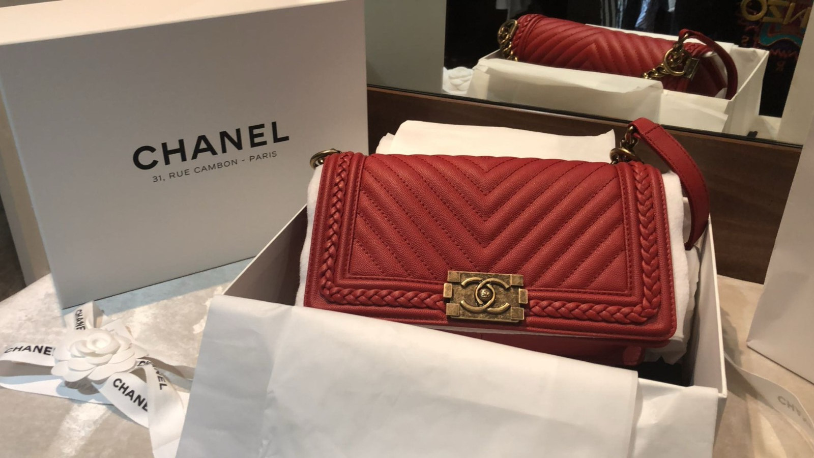 Authentic Limited Edition Chanel Boy Bag, comes with receipt box and dustbag