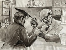 Quadro antico/vintage Medio Oriente Grande Guerra Artista A. J. Withers Esq