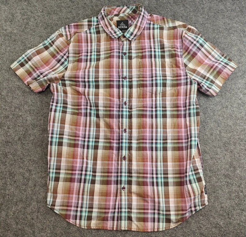 prana plaid prepp casual pocket outdoor ecto breathe shirt