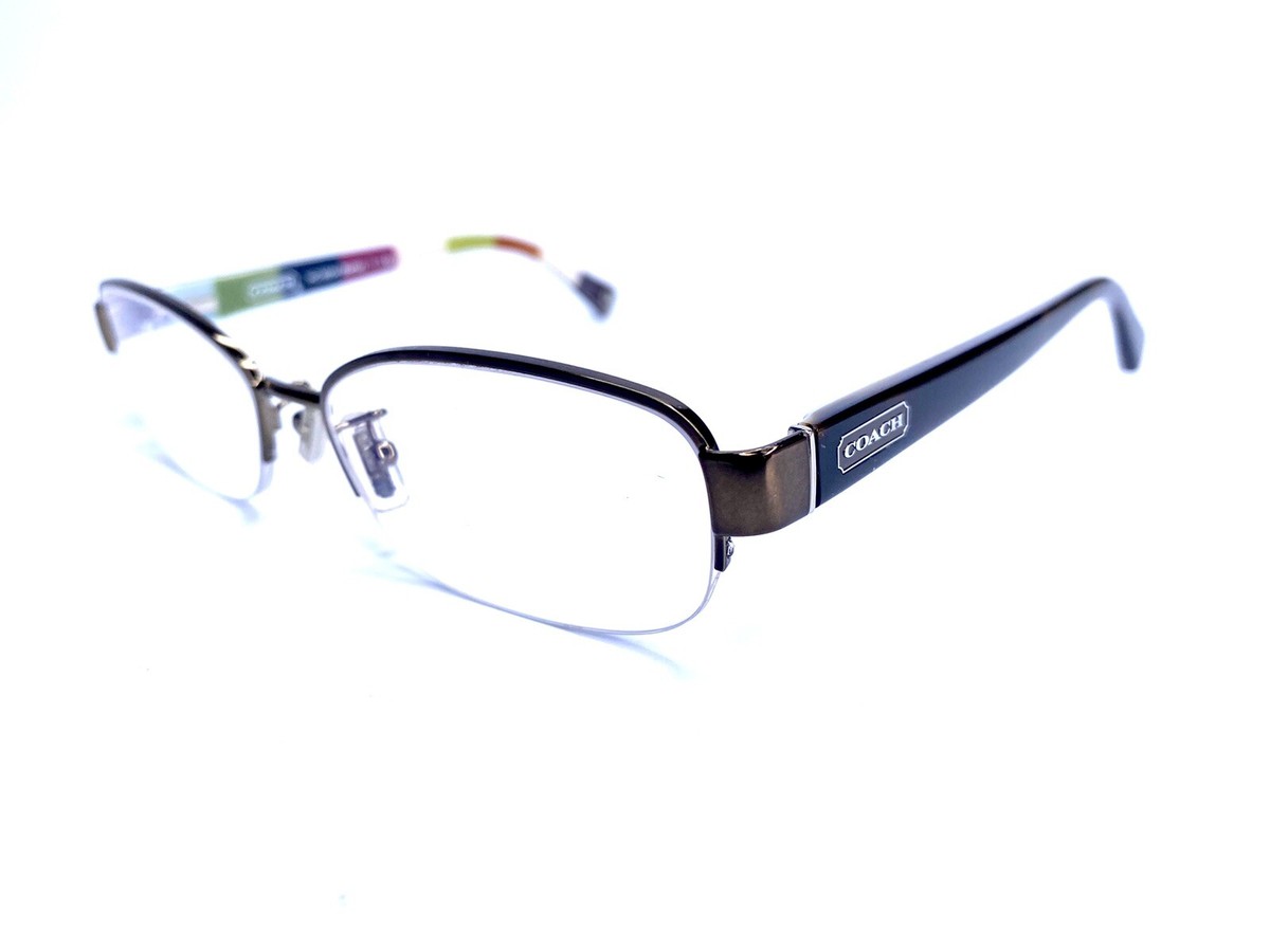 Coach Metal Tortoise Frame Colorful Interior Flex Temple Glasses