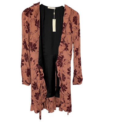 Designer Wrap Dress Size Small by Lavender Brown Pink Burgundy Floral | eBay Designer Wrap Dress Size Small by Lavender Brown Pink Burgundy Floral | eBay