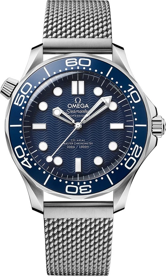Omega Seamaster 42mm 300M Diver James Bond 007 Steel Blue Dial Bezel Men's Watch