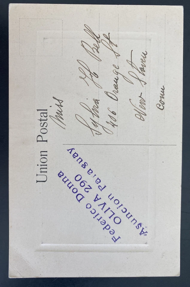 1930-е Асунсьон Парагвай Картина Обложка Открытки В Нью-Хейвен CT США - Изображение 2 из 2