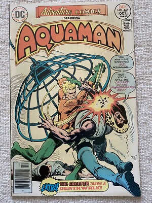 ADVENTURE COMICS #447 Aquaman DC Comics 1976 FN/VF