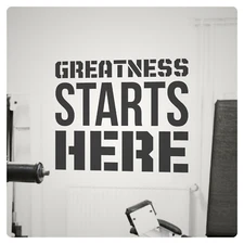 Greatness Starts Here Motivational Wall Decal Sticker Quote Home Vinyl Decor