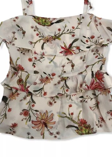 Rachel Zoe Women Top Size 2 New 100% Silk Floral - Picture 4 of 8