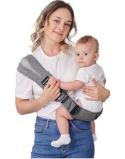 New Grey Baby Toddler Sling Carrier Premium Cotton, Expandable  Ergonomic Gray