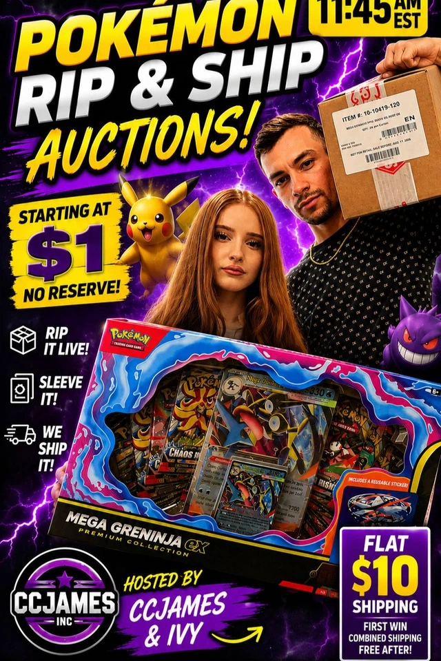 🔥 Friday Pokémon eBay LIVE | $1 Start Rip & Ship Auctions!