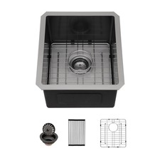 15 Undermount Black Bar Sink Sarlai 15 x 17 inch Undermount Wet Bar Prep Sin...