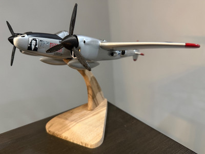 Lockheed P-38 Lightning Plane Mahogany Wood Scale Model Desk Airplane Aircraft